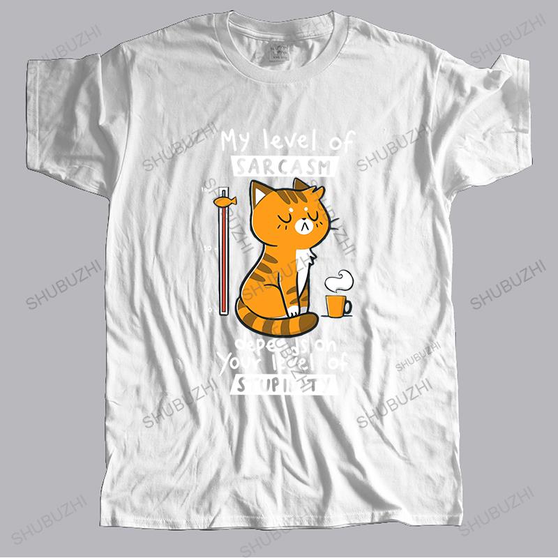 

Homme t shirt summer men high quality tshirt my level of sarcasm depends on your level of stupidity unisex teeshirt vintage S