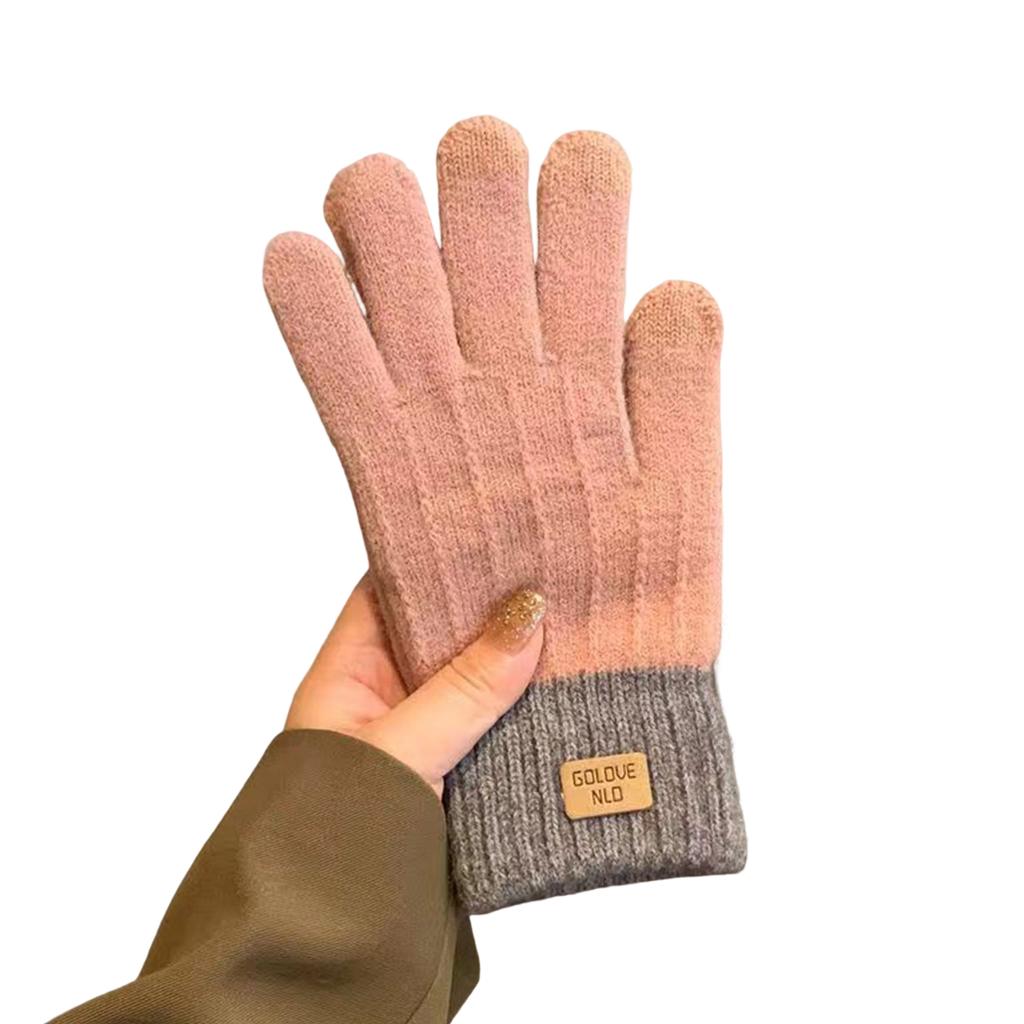 Soft Knit Touchscreen Gloves for Women Men Winter Warm Windproof Anti-Slip with Elastic Cuff Outdoor Cycling Travel 1 Pair