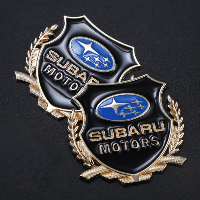 2Pcs 3D Metal Car Logo Stickers Auto Body Decorative Emblem Badge For Subaru Impreza Legacy WRX STI Forester Outback Crosstrek VV999
