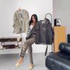 2025 cross-border European and American women's clothing Amazon V-neck long-sleeved button-down workplace casual pants trench coat fashion suit