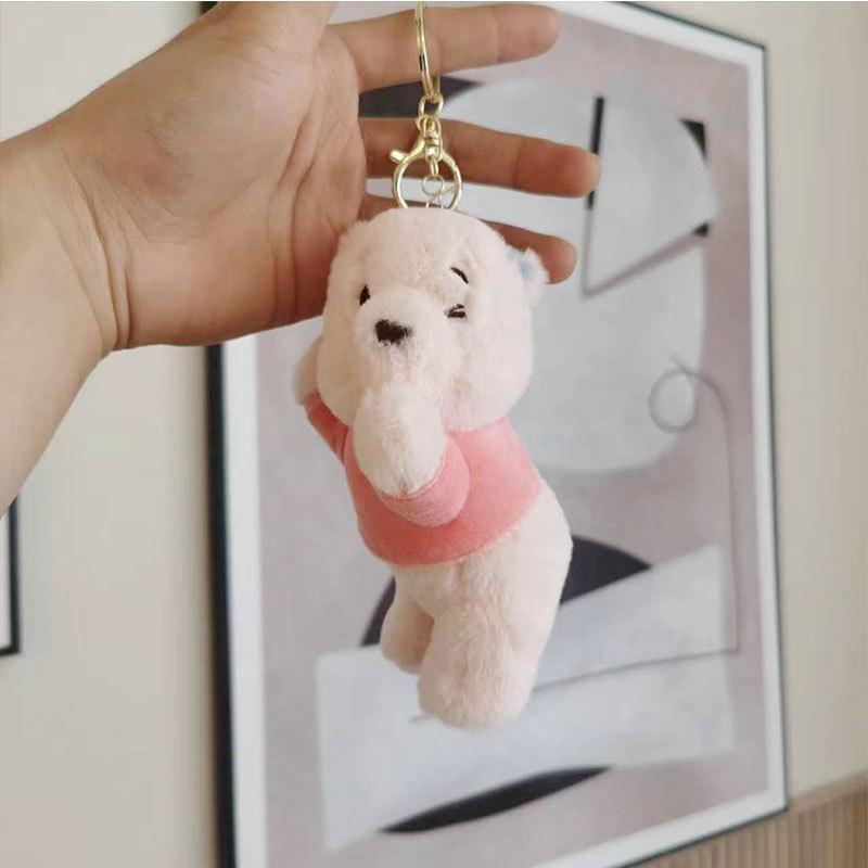 Bear Adorable Pink Plush Keychain Soft And Cuddly Toy Accessory For Backpacks
