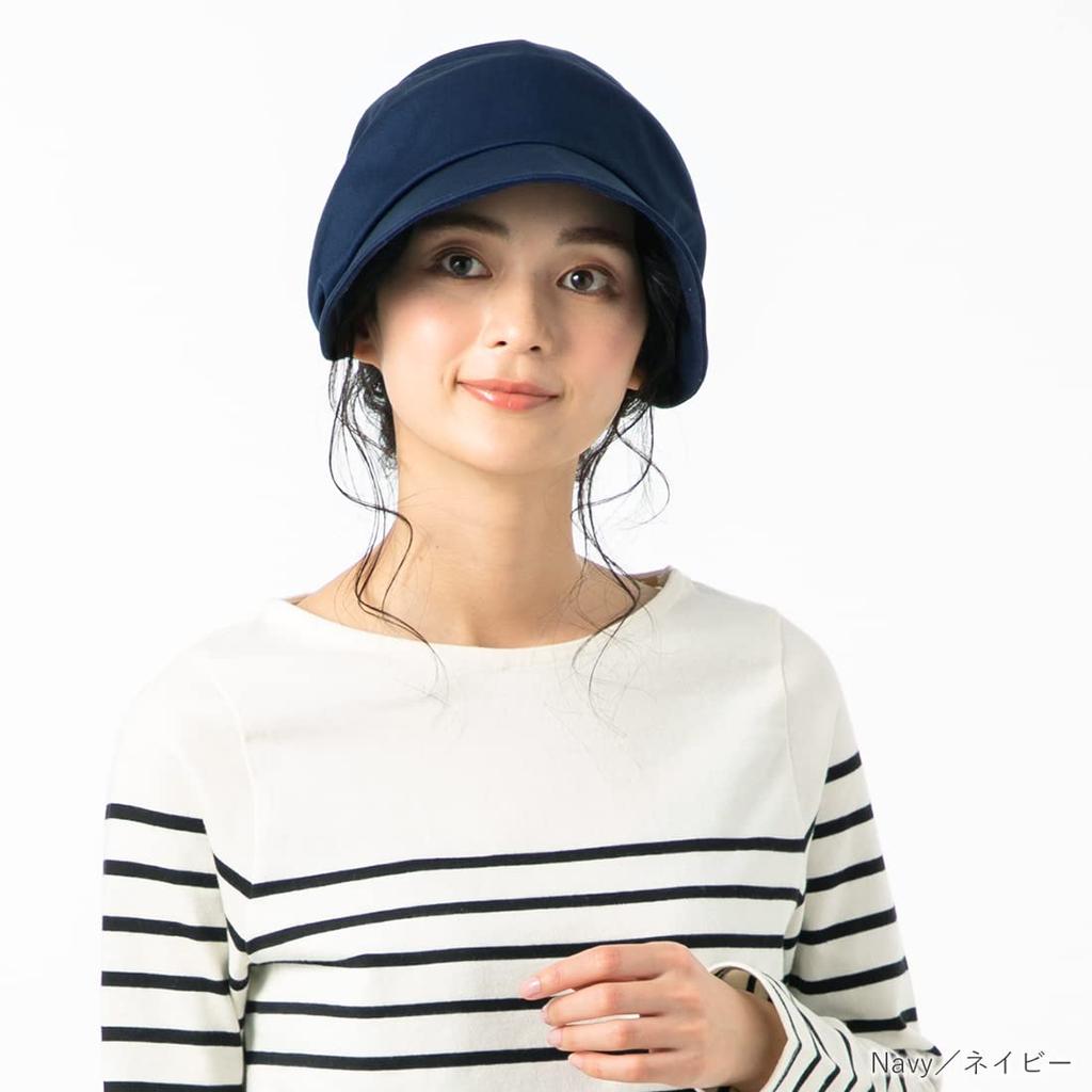 [QUEENHEAD] Women's hat, springsummer, newsboy cap, Cleanse, Etac, odor-resistant, completely blackout, UV protection, large size, washable [XL