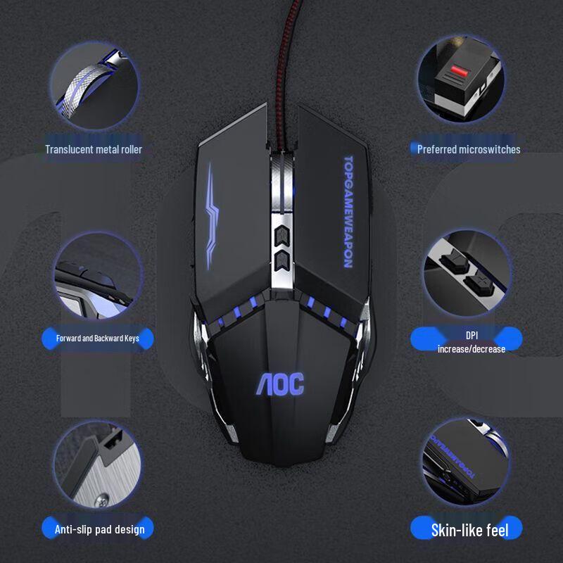 AOC GM110 Ergonomic Wired Gaming Mouse