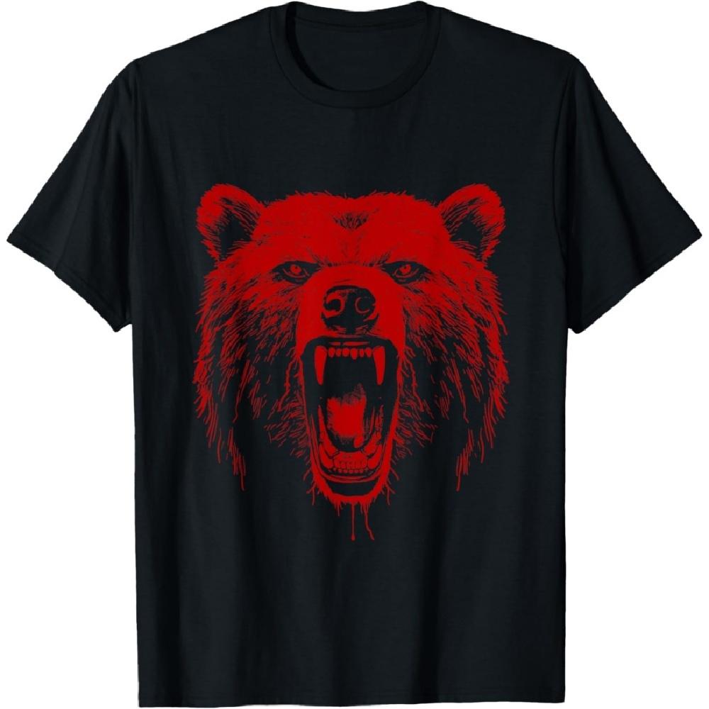 

Bear Angry Grizzly Bear Hiking Camping Camper T-Shirt S