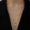 2026 New Style Entry Luxury T-Buckle High-end Pearl Pendant Necklace Women's Niche Design K-Gold Cold Copper Ethnic Bamboo Chain