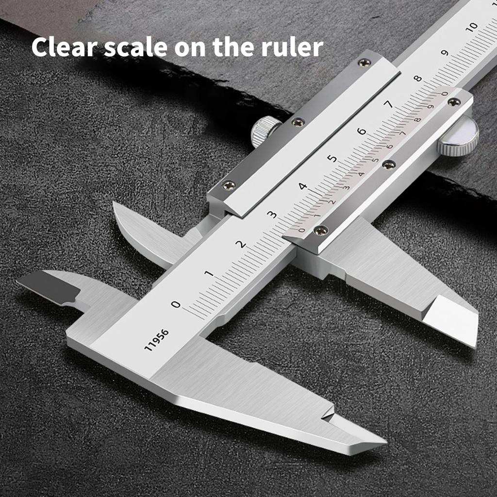Edelstahl Messschieber 150/200/300mm Messschieber Messwerkzeug Manuelles Mikrometer für Tiefen- und Durchmessermessung