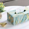Large Capacity Marbling Leather Tissue Box Nordic Style Napkin Holder Paper Container  Restaurant
