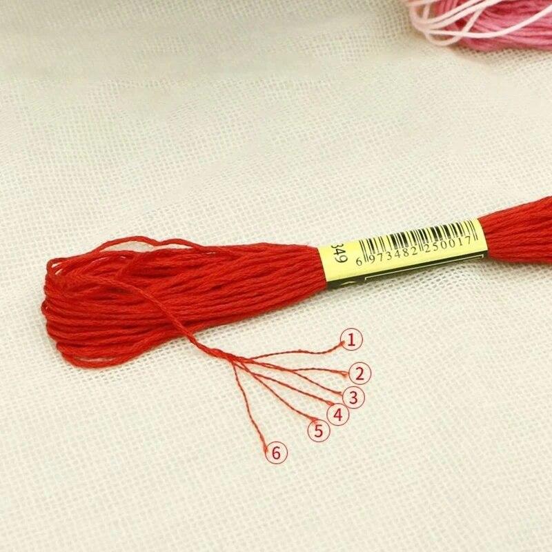 Cross Stitch Thread Fixed Color 200 Colors, Hand Woven Embroidery Thread, Each 7.8-8 Meters, 6 Strands
