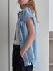 Elssibeui Pocket Point Short-Sleeve Shirt_Skyblue