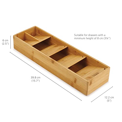 Joseph Joseph Cutlery Case, Tray, Storage, Drawer Organizer, Compact, Bamboo, Brown [Authentic] 85168