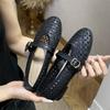 Mode 2025 Mode Stickerei Lochmuster Damen Ballerinas Bequem Weiche Sohlen Mary Janes Bequeme Slipper Lässige Mädchenschuhe