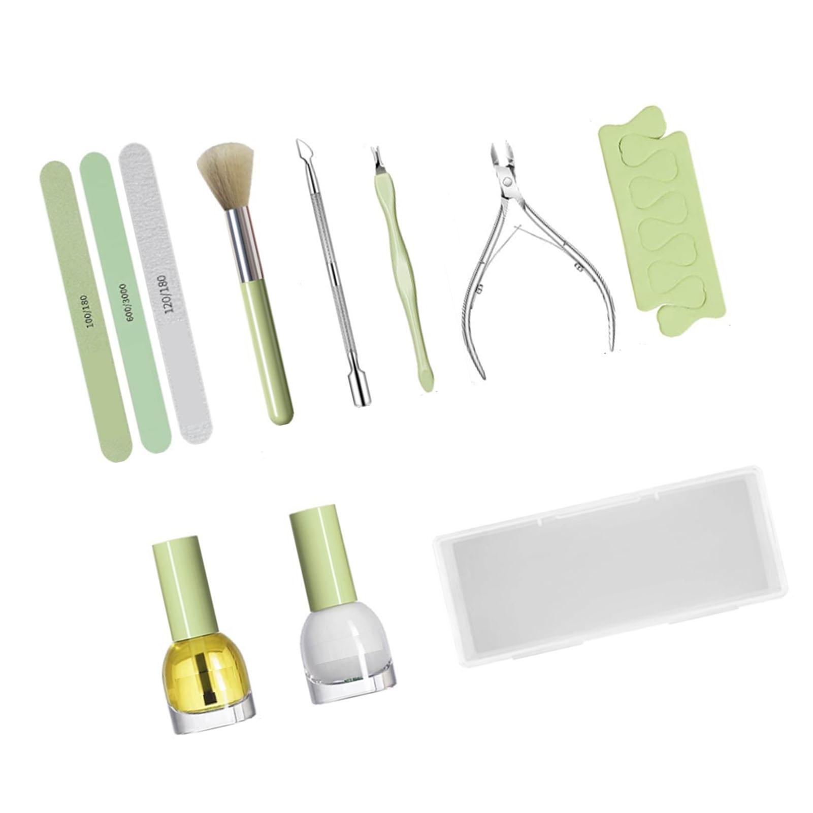 

Набор инструментов для ухода за кутикулой с пилочками для ногтей, полировщиком, толкателем из нержавеющей стали, вилкой для удаления омертвевшей кожи и кутикулой