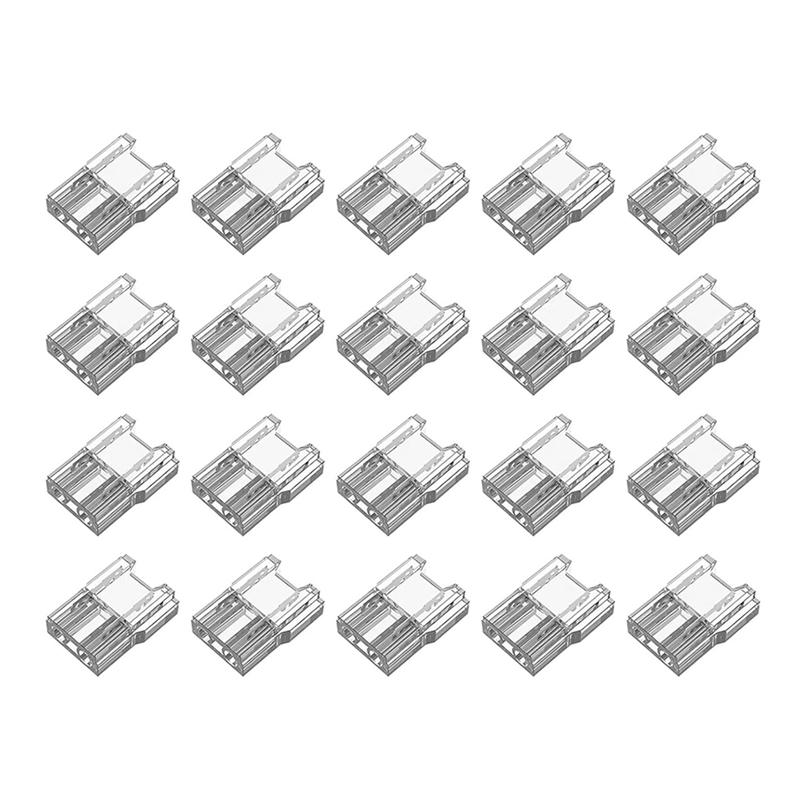 A25F-LED Light Strip Connectors 40Pcs 2Pin Strip To Wires LED Tape Light Connectors,Transparent Solderless No Dark Area 8Mm