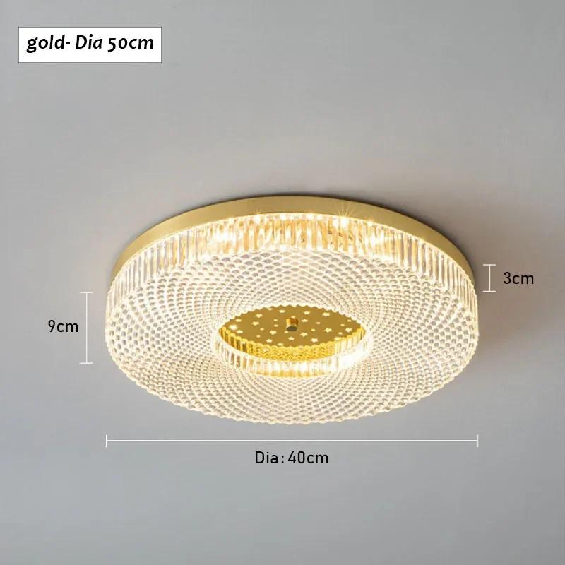 Luxury Bedroom Ceiling Light Indoor Circular Wall Lamp Acrylic Crystal Decorative Lighting Tricolor Dimming Lamp for Living Room