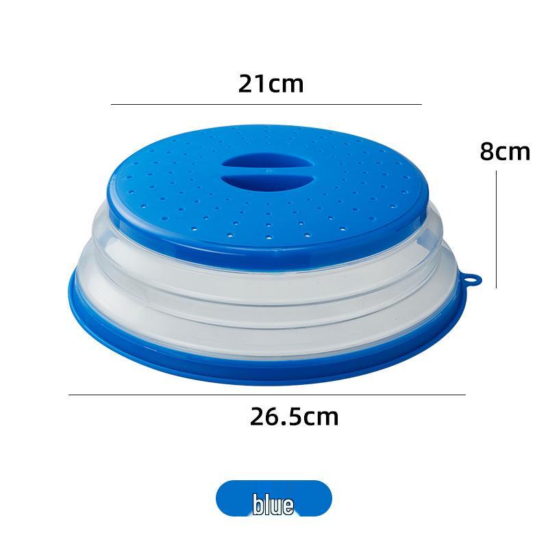 

Складная силиконовая крышка для микроволновой печи с крючком - Многофункциональный, маслостойкий, брызгозащищенный нагревательный экран синий