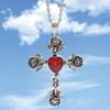 Gothic Heart Cross Pendant Necklace With Alloy Dark Theme For Men And Women