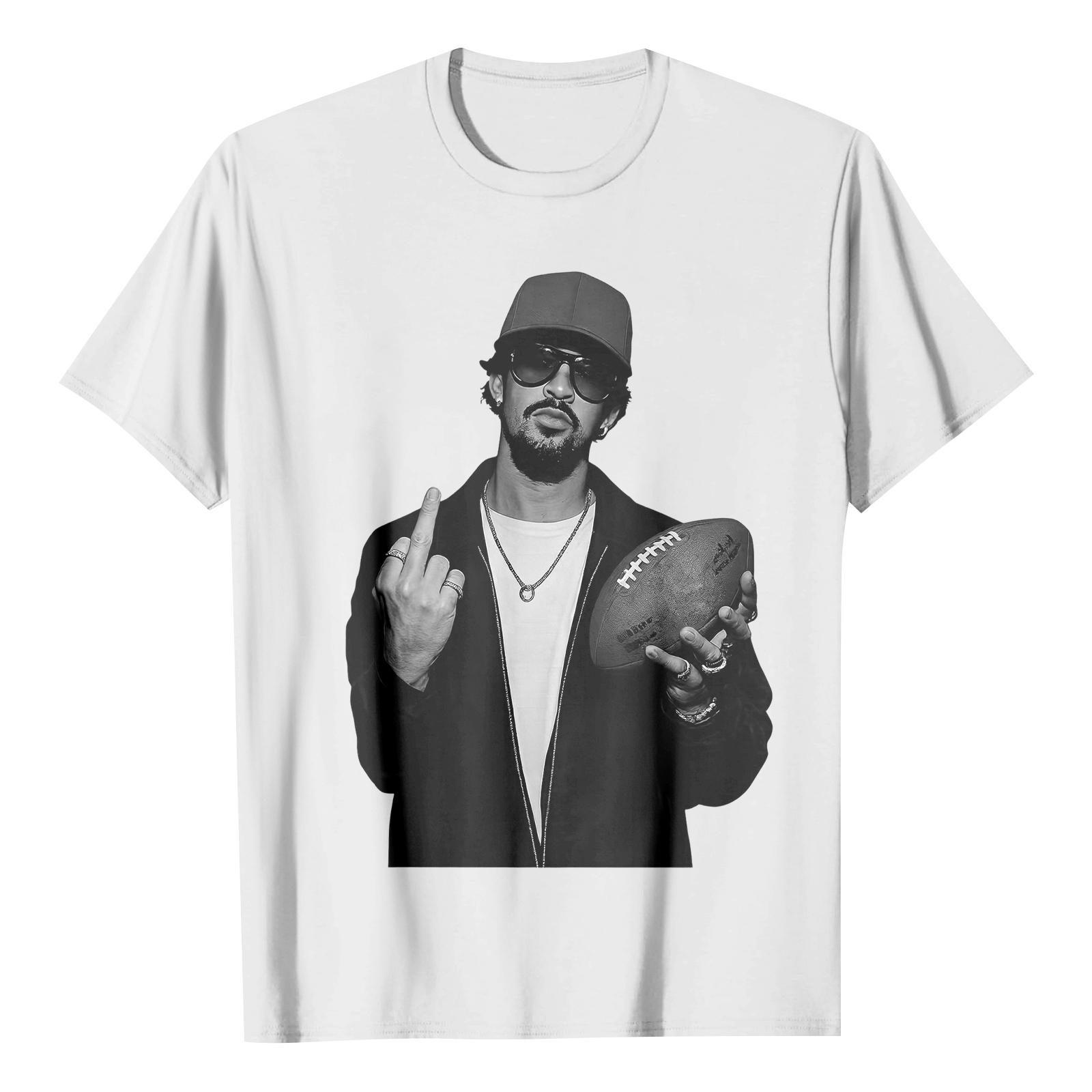 

Casual Short Sleeve Graphic T Shirt Unisex Letter Print Cotton Blend Comfortable Fit Crew Neck Tee Top XL білий