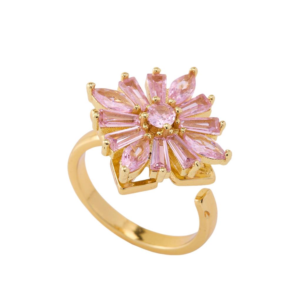 Luxury Rotatable Zircon Index Ring for Women with Personality