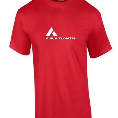 Air Atlantis White Logo Portuguese Airline Aviation Geek Red Cotton T Shirt