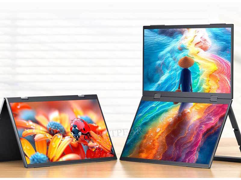 14-inch Dual Display Laptop with 1080P LCD, Built-in Gravity Sensor, and Speaker