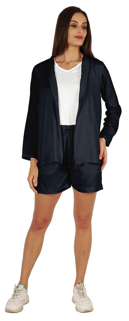 Inkmeso Elegant Shrug  & Shorts Set For Women  s 3 Piece Outfits Loungewear Summer