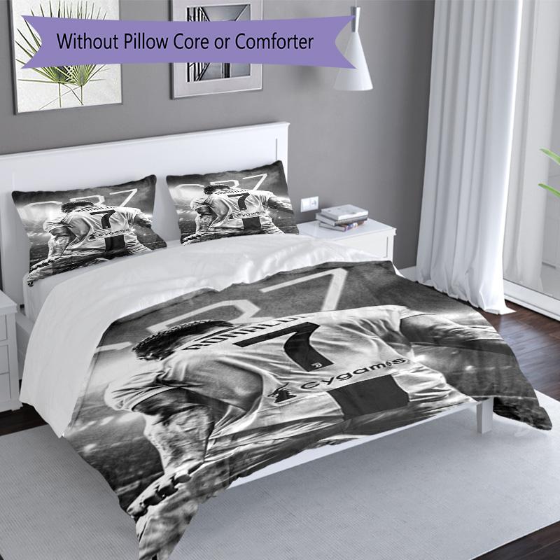 Ronaldo's Dedication: Cr7 Bedding Set, Breathable Duvet Cover with Pillowcases, Soft Bed Linen for Bedroom Home Decoration, Perfect Festival Birthday