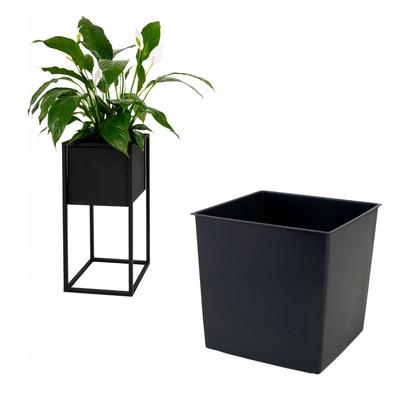 Plastic Flowerpot Insert Black Loft Modern Style Flowerpot 25x25x23.5