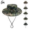 Popular Jungle Camouflage Bucket Hat Men and Women Big Brim Basin Hat Military Hat Round Edge Sun Hat Summer Climbing Hat