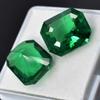 19 Ct Natural GARNET Emerald Shape GREEN Loose Gemstone CERTIFIED Pair