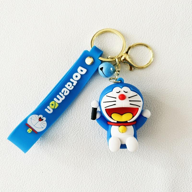 High Quality Classic anime Doraemon series keychain pendant cute cartoon silicone doll car key ring couple backpack toy pendant key chain