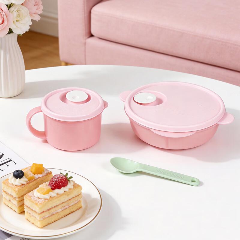 Tupperware 3-Piece Microwaveable Divided Lunch Set with Soup Bowl