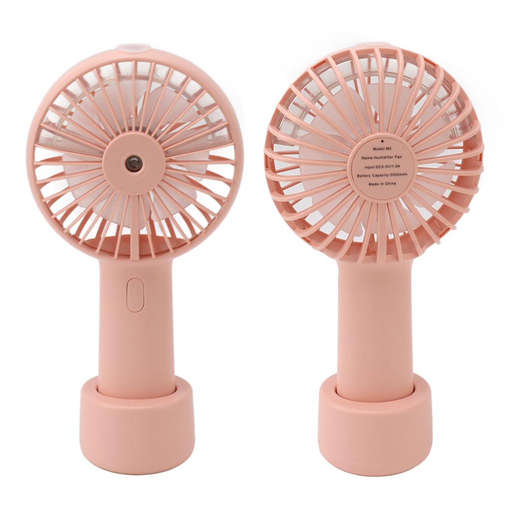 Handheld Misting Fan Quiet 2000mAh 3 Wind Speed 2 Spray Mode 7 Blades USB Fan for Desktop