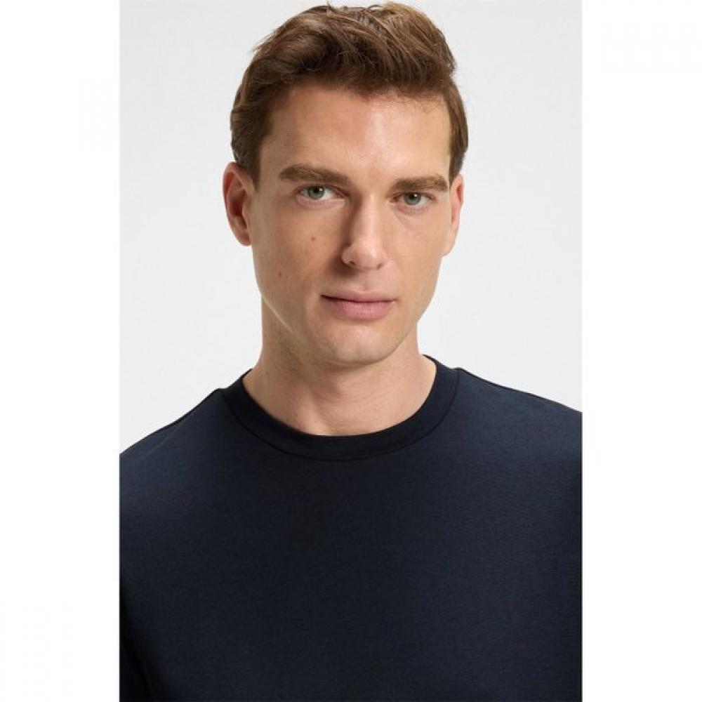 Boss Regular FiT Pique CoTTon T shirT Dark Blue  50521129404 