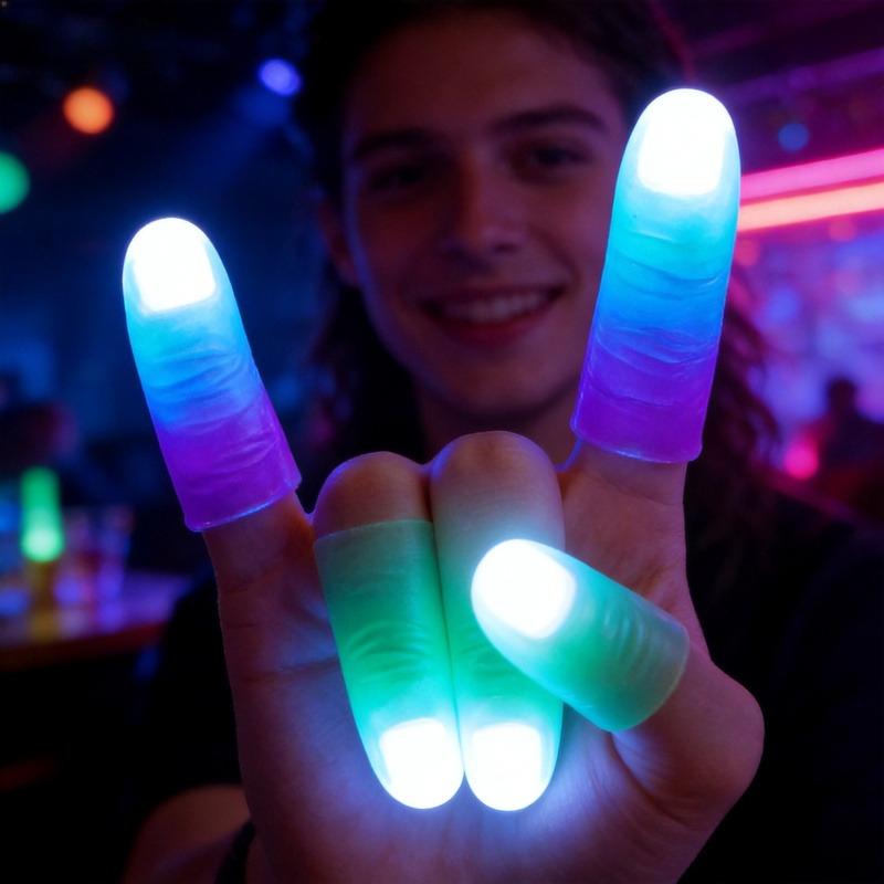 Parmak Işıkları Sihirli Işıklar Karanlıkta Parlayan Led Parmak Işığı Parmaklar İçin Kpop Işıkları Parlayan Parmak Süsleri