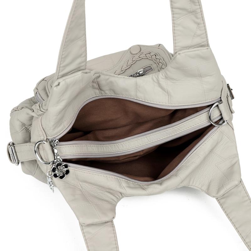 Women's Soft Leather Shoulder Bag Mother Bag Large Capacity Crossbody Bag