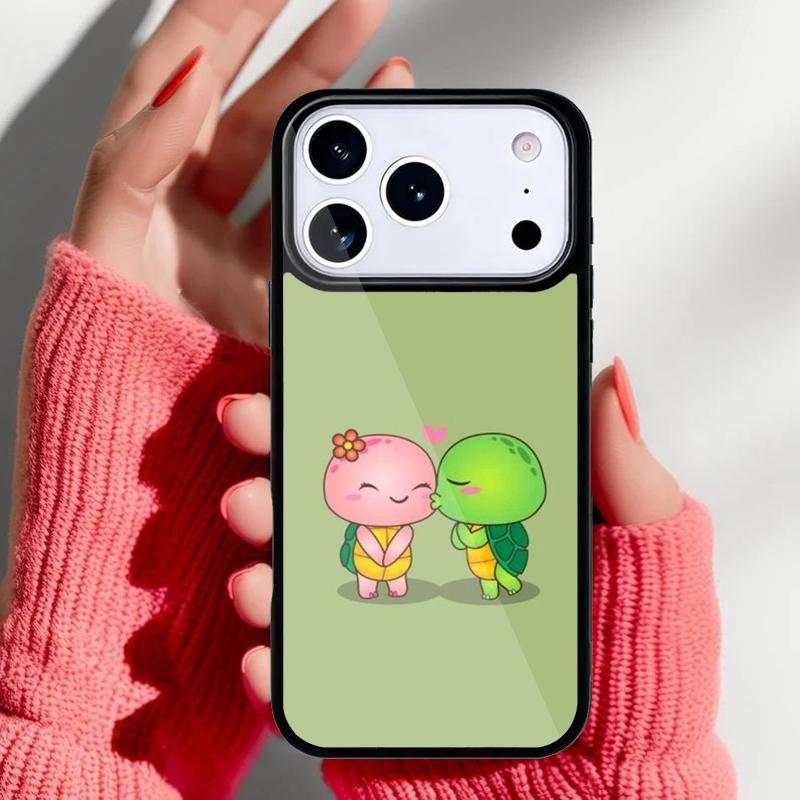 Cartoon Turtle Phone Case for iPhone 17 16 15 14 13 Pro Max Back Cover for 12 11 Pro Coque