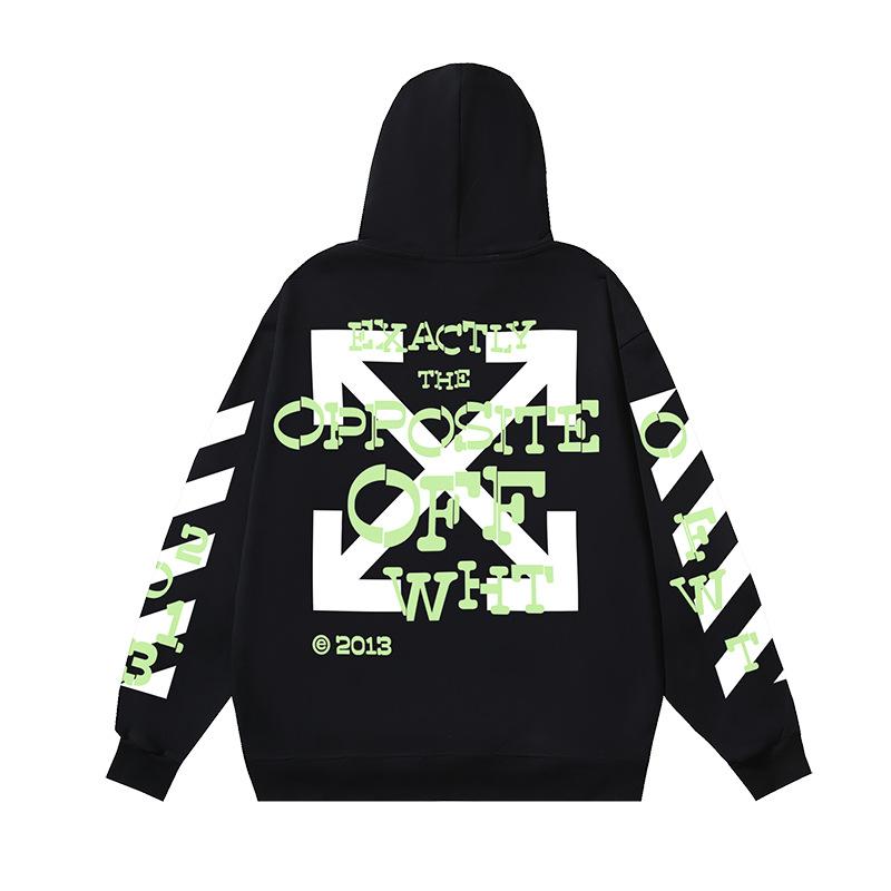 1113 Off-White Herbst und Winter Neu OW Fluoreszierender Buchstabenpfeil Pullover Herren und Damen Kapuzenpullover Sweatshirt