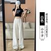 Gray wide-leg pants women's summer thin new high-waisted drape and thin straight narrow version small sweatpants