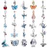 European Silver Charm Bead Pendant Butterfly Beetle Seagull Bird Series Jewelry Gift