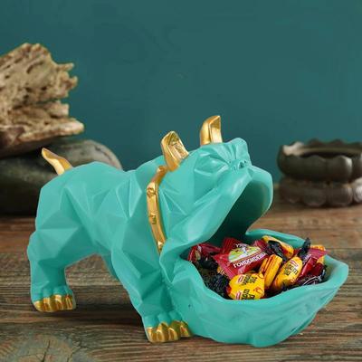 Resin Bulldog Design Storage Holder Dog Showpiece For Home Decorative Item, Animal Figurines For Home Shelves Decor Showpiece
