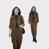 Women's Plush & Thickened Casual Two-Piece Suit - 2024 Autumn/Winter Fashion, Slim-Fit & Loose Meat-Covering Style