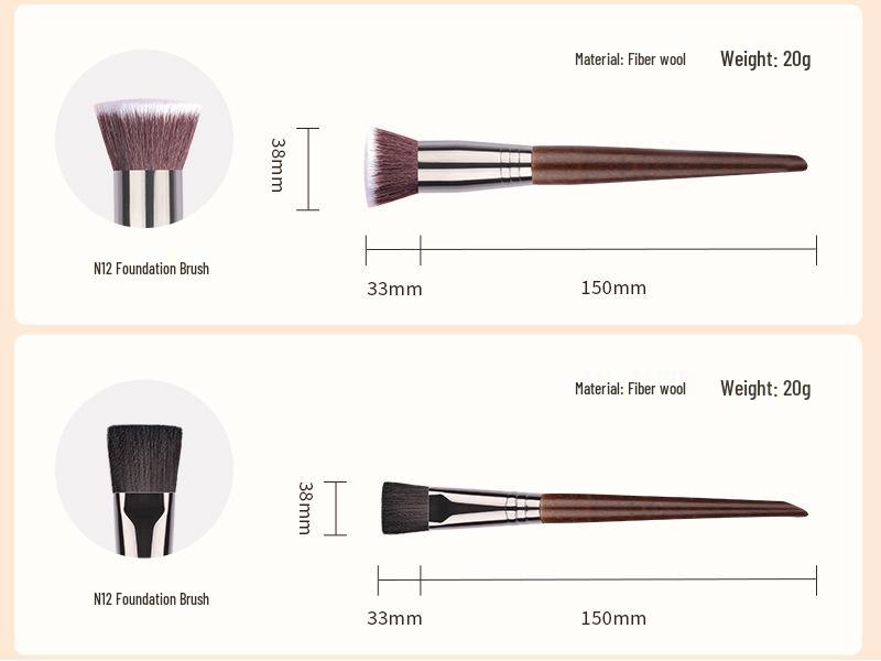 10-Piece Beginner Makeup Brush Set - Contour, Highlighter, Eyeshadow with Animal Hair