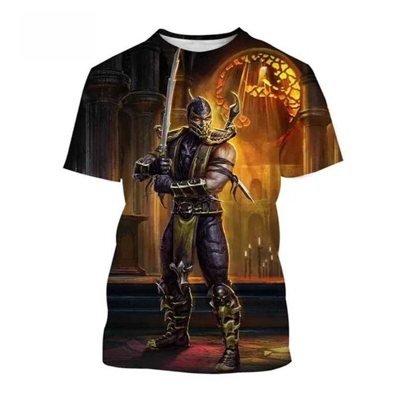 Camiseta de verano con estampado 3D del juego Mortal Kombat, superventas, manga corta, estilo callejero, informal, para hombre
