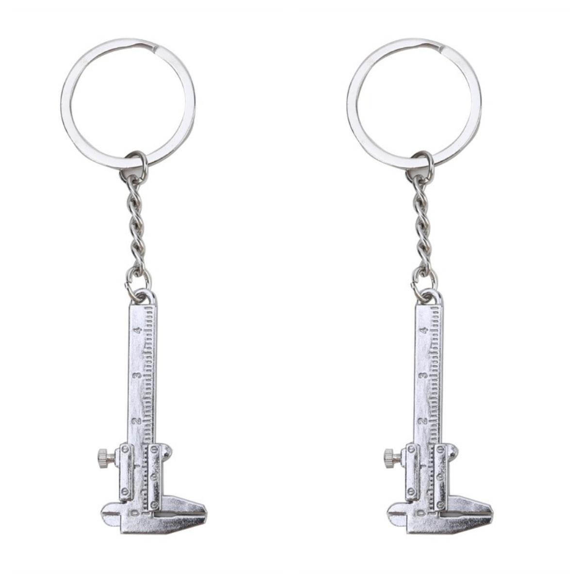 

Брелок в виде штангенциркуля, для ключей 2PCS серебряный