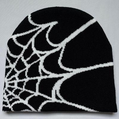 Gothic Spider Pattern Wool Acrylic Knitted Hat Women  Winter Warm  Men  Hip Hop Casual  Outdoor