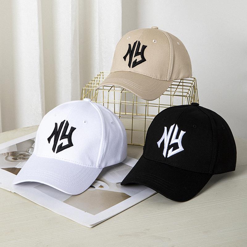 NY letter embroidered baseball cap for men and women, versatile for daily leisure, city shopping style