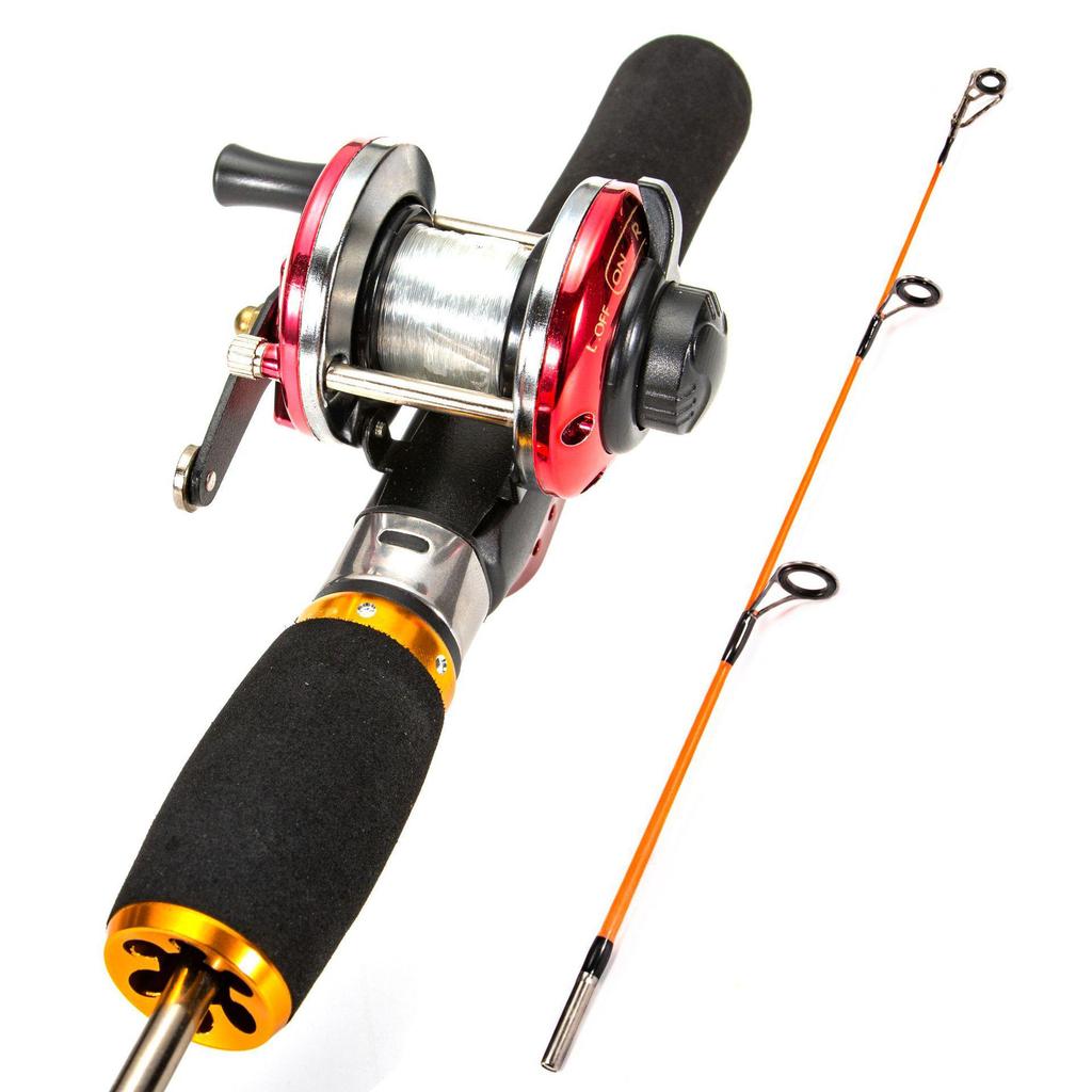 52cm Ultraleichte Glasfaser Winter Eisangelrute mit zweigeteiligem Griff