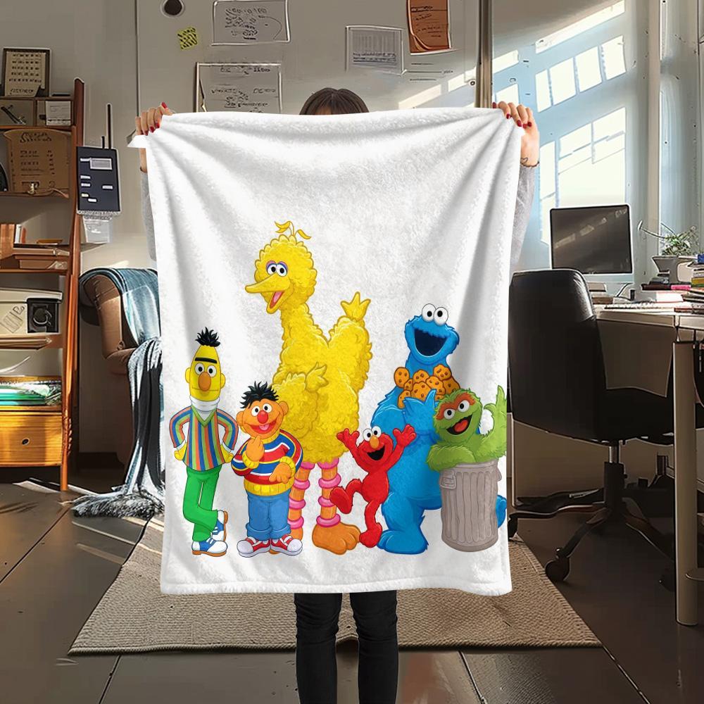 Sesame Street2 Flannel Blanket, High quality Comfortable for All Seasons, Home Decor, Warmth and Comfort