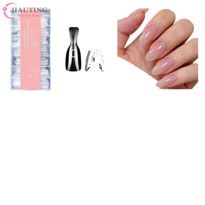 240pcs Sandwich Nail Forms 15 Size Oval Extension Dual Form No Paper Forms Needed For Easy Nail Extensions