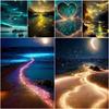 Full Square Diamond Painting Kits Round Diamonds Moonlight Beach Diamond Art Kits Fantasy Landscape DIY Diamond Painting